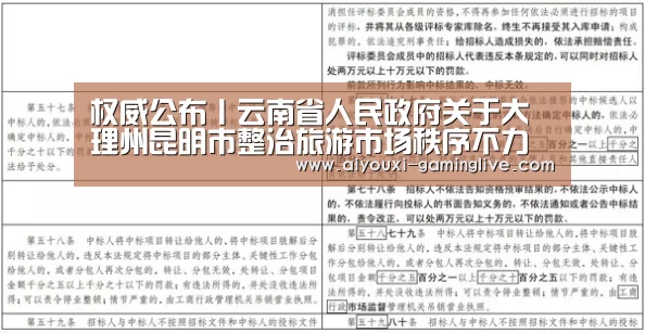 权威公布丨云南省人民政府关于大理州昆明市整治旅游市场秩序不力情况的通报|爱游戏登录入口(图1) 爱游戏最新地址